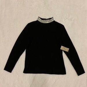 Ivy Ridge Black Mock Neck Long Sleeve Top
